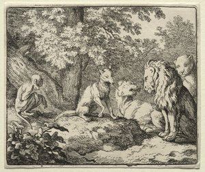 Reynard the Fox: Ytterligere falskt vitnesbyrd fra Reynard. av Allart van Everdingen