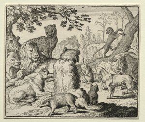 Reynard the Fox: Lion Orders Søk etter Reynard. av Allart van Everdingen