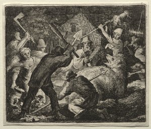 Reynard the Fox: Peasants Attack the Bear av Allart van Everdingen