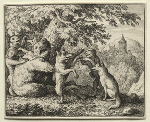 Reynard the Fox: Reynard utstyrt for sin pilegrimsreise av Allart van Everdingen
