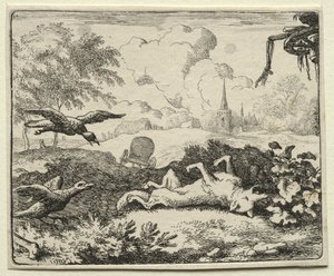 Reynard the Fox: Reynard Feigns Death. av Allart van Everdingen