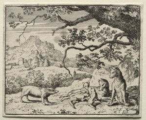 Reynard the Fox: The Grevling kaller Reynard til retten av Allart van Everdingen