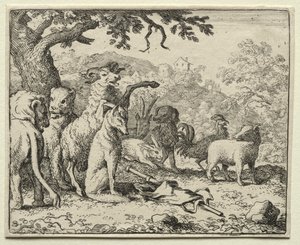 Reynard the Fox: Velsignelsen gitt til Reynard av Allart van Everdingen