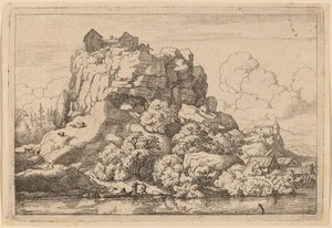 Elv ved foten av en høy stein, sannsynligvis ca. 16451656. av Allart van Everdingen