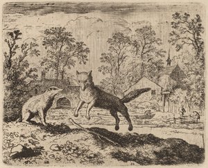 Grevlingen pålegger Reynard en bot, sannsynligvis ca. 16451656. av Allart van Everdingen