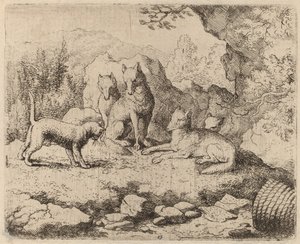 Katten sendt som budbringer, sannsynligvis ca. 16451656. av Allart van Everdingen