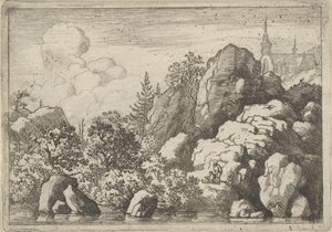 Kirken på bakken, 1600-tallet. av Allart van Everdingen