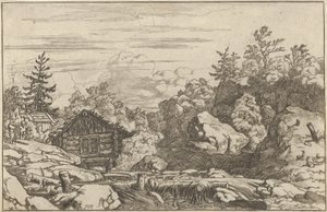 The Cottages at the Bank, 1600-tallet. av Allart van Everdingen