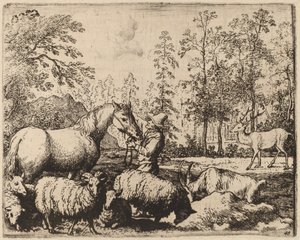 Hesten og hjorten, sannsynligvis ca. 16451656. av Allart van Everdingen