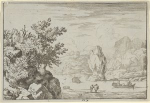 The Rock in the Middle of the River, 1600-tallet. av Allart van Everdingen