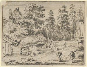 De tre hyttene, 1600-tallet. av Allart van Everdingen