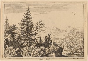 Two Men on a Hill, sannsynligvis ca. 16451656. av Allart van Everdingen