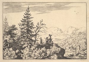 To menn på en steinterrasse. av Allart van Everdingen