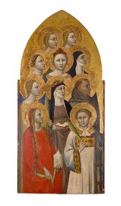 Hellige og engler, ca. 1370 (tempera og bladgull på tre)