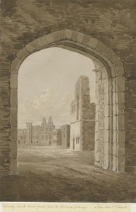 Dudley Castle - The Keep: rød-sepia-tegning, 8. juni 1843