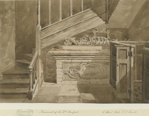 Handsworth - Monument of Sir William Stanford: sepia-tegning, 6. april 1842