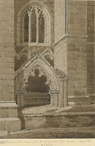 Lichfield Cathedral - South Transept: rød sepia-tegning, 9. september 1842