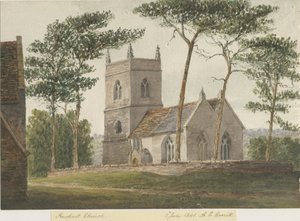 Rushall Church: vannfargemaleri, 2. juli 1841 (maleri) av Allen Edward Everitt