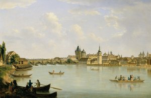 Utsikt over Praha med Moldaubroen (Charles Bridge)
