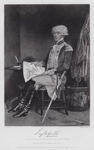 Gilbert Motier De Lafayette (gravering) av Alonzo (after) Chappel