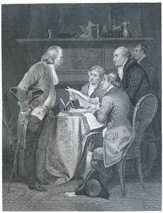 Utarbeidelse av uavhengighetserklæringen i 1776, 1859 av Alonzo Chappel