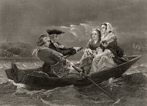 Lady Harriet Ackland på vei for å besøke leiren til General Gates, fra 