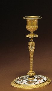 Lysestake, fra et Napoleon III-bordsett i fire deler, intarsia av Duvinage og Harinckouk, ca. 1877