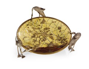 Cup (Tazza), intarsia av Ferdinand Duvinage, andre halvdel av 1800-tallet (sølv og forgylt bronse, elfenben og tre) (se også 476612)