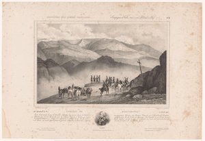 Soldater på kvelden for slaget ved Montenotte og portrett av Amédée Emmanuel François Laharpe Combat de Montenotte (12. april 1796) (tittel på objekt) Minner om den franske hæren (serietittel) Souvenirs des armées françaises (Campaigns d
