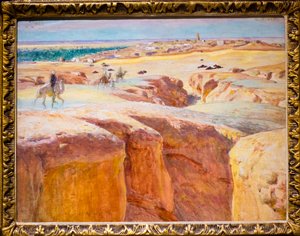 Campingvogn ved El Grara, nær Ghardaïa (olje på panel)