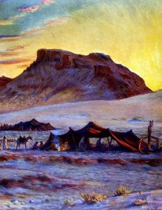 Gruppe av arabiske nomader i ørkenen. av Nasreddine Dinet (Alphonse-Étienne Dinet). 1861 1929. en fransk orientalistisk maler 1918 av Alphonse Etienne Dinet