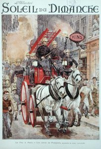 Brannmenn som reagerer på en brannalarm i Paris, cover av 
