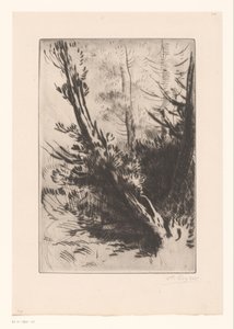 Trær av Alphonse Legros (signed by artist)