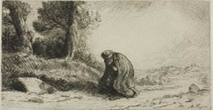 En vagabond som går langs en bane av Alphonse Legros