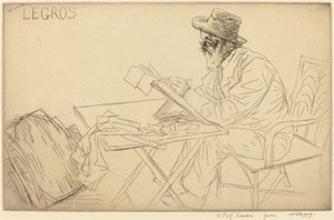 Alphonse Legros skisserer. av Alphonse Legros