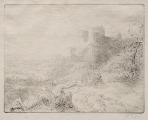 Et gammelt slott. av Alphonse Legros