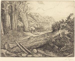 Hjemme hos trehoggerne Chez les bucherons. av Alphonse Legros