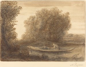 Bøy i elven Un coin de riviere. av Alphonse Legros