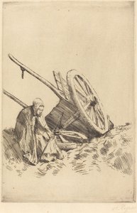 Broken Cart Den ødelagte vognen. av Alphonse Legros