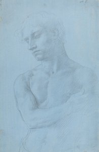 Byste av naken mann. av Alphonse Legros