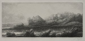 Hytte i myra. av Alphonse Legros