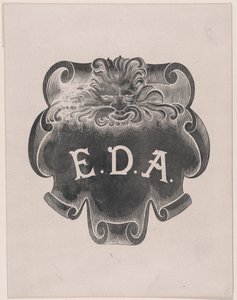 Motsikker på et avtrykk fra et navneskilt for Edward D. Adams, ca. 1892. av Alphonse Legros