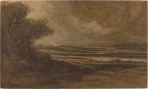 Landsbygda i Burgund [recto]. av Alphonse Legros