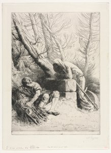Døden og vedhoggeren av Alphonse Legros