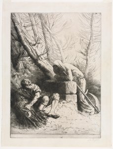 Døden og vedhoggeren av Alphonse Legros