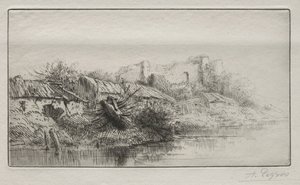Øde landsby. av Alphonse Legros
