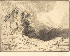 Edge of a Forest in Bourgogne (Un coin de foret en Bourgogne) av Alphonse Legros