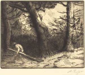 Edge of a Forest in Bourgogne Un coin de foret en Bourgogne. av Alphonse Legros