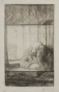 Kveld ved vinduet. av Alphonse Legros