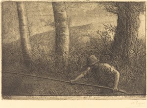 Fisker med bøylenett (La peche a la trouble) av Alphonse Legros